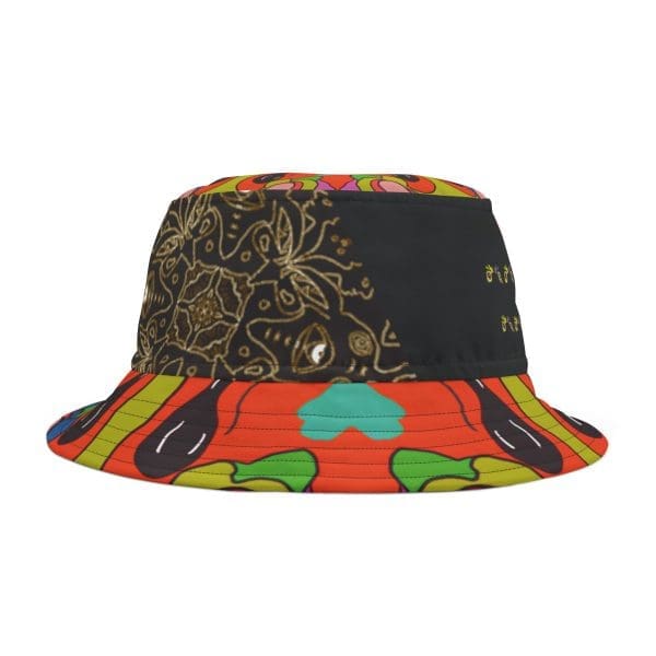 Bucket Hat,Trippy cool, acid black, urban clothing. - Image 5