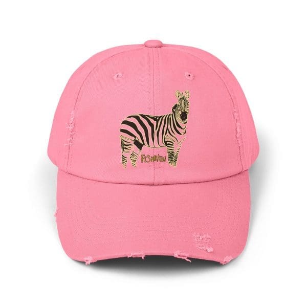 Unisex Distressed Cap,  zebra design. - Image 9