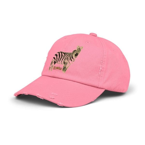 Unisex Distressed Cap,  zebra design. - Image 10