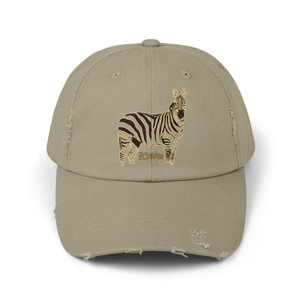 Unisex Distressed Cap,  zebra design. - Image 6