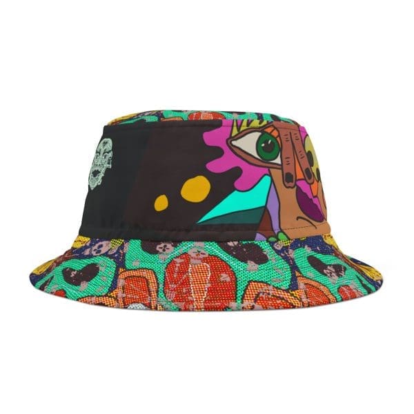Party  Bucket Hat , urban psychedelic black colorful, holiday fun. - Image 4