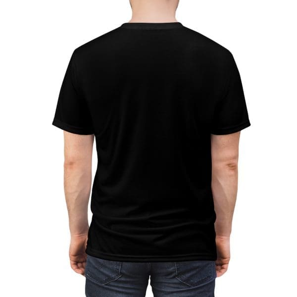 Unisex black design T-shirt, urban, unique design clothing, funky face's. - Image 3