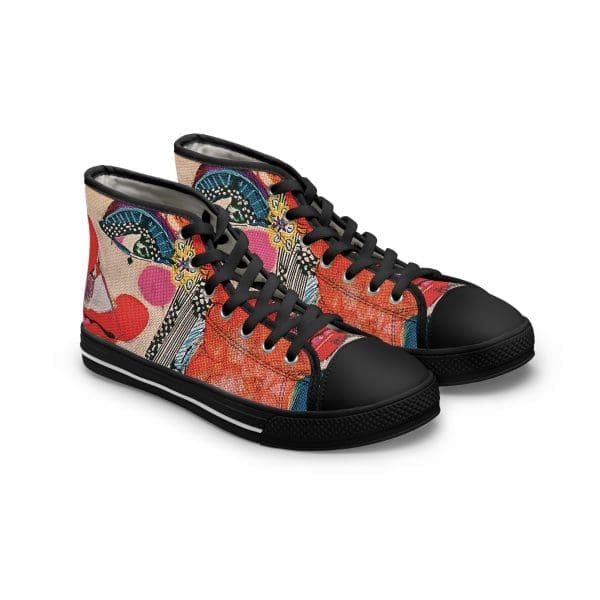 Women's High Top Sneakers, funky clown artsy walk. - Image 2