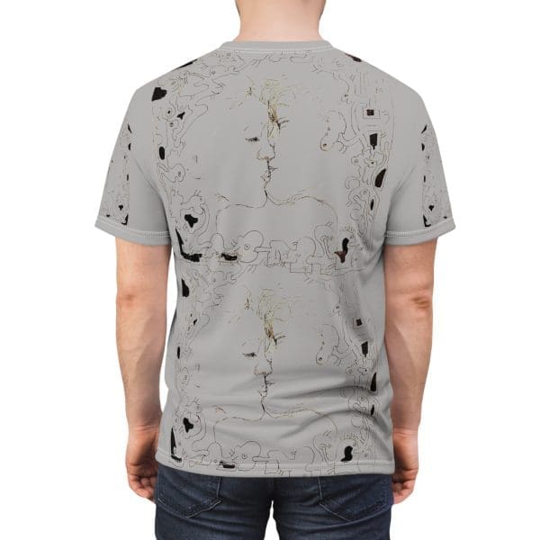 Unisex Cut & Sew Tee, grey romantic kissing shirt. - Image 3