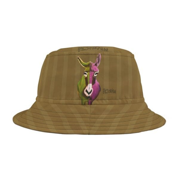 Bucket Hat , brown, donkey green perple combo.