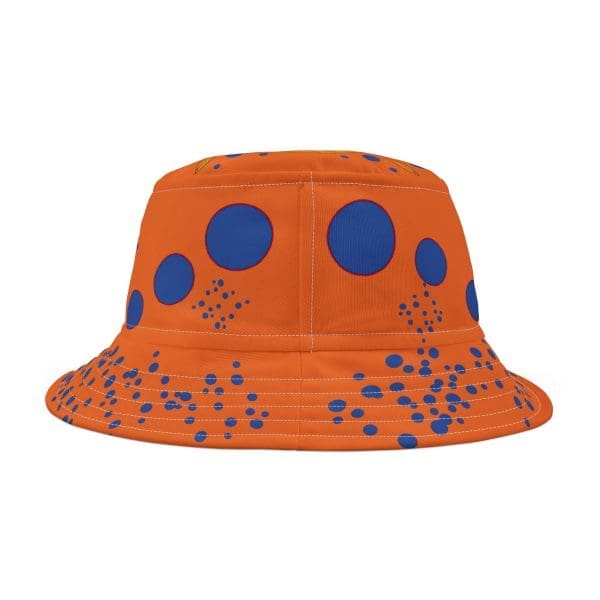 Bucket Hat, orange blue dots, psychedelic face. - Image 4