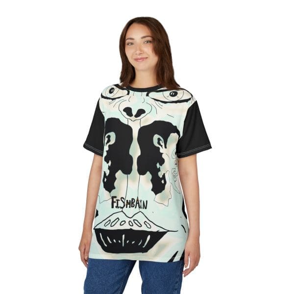 Unisex Cut & Sew Tee, funky white and black, off the wall T-shirt. - Image 5