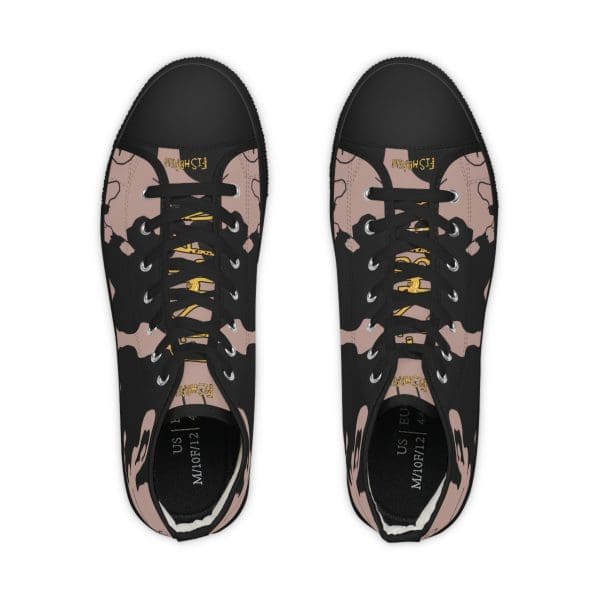 Men's High Top Sneakers, black brown funky walk. - Image 2