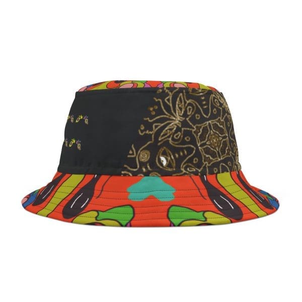 Bucket Hat,Trippy cool, acid black, urban clothing. - Image 3