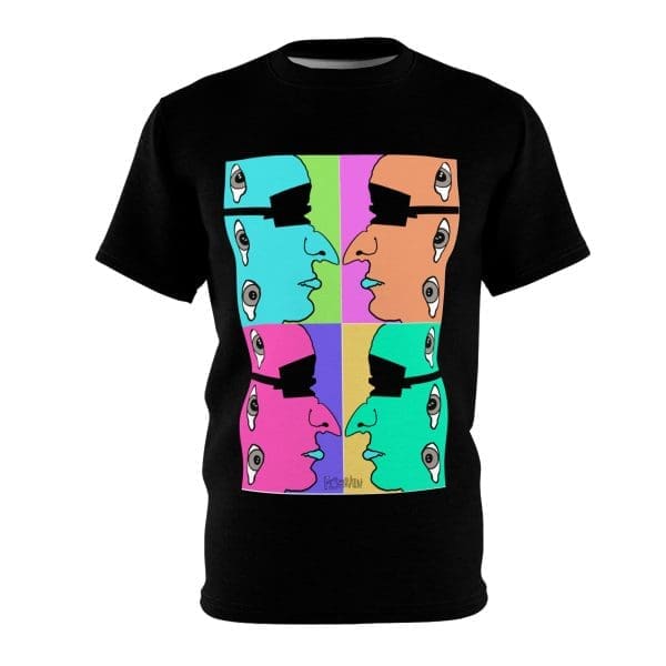 Unisex Cut & Sew Tee black pop up face's clothing T-shirt. - Image 2