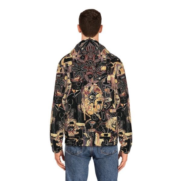 Men's Full-Zip Hoodie graffiti brown black funky wear. - Image 4