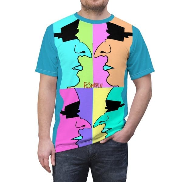 Unisex Cut & Sew Tee turquoise blue, pop up clothing T-shirt.