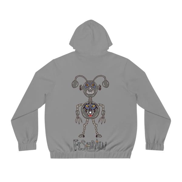 Men's Full-Zip Hoodie, grey,Dope robot design.. - Image 2
