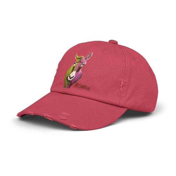 Unisex Distressed Cap, donkey funky green perple. - Image 11