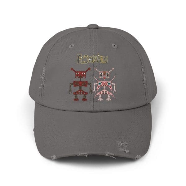 Unisex Distressed Cap, Retro robots in a variety of colors - Image 10