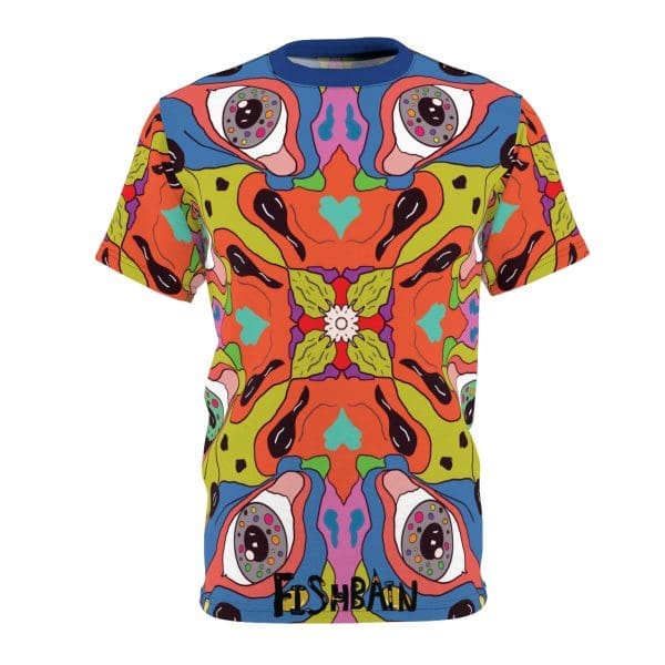 Unisex Cut & Sew Tee, colorful dress, Mandela trippy,90s inspiration T-shirt. - Image 2