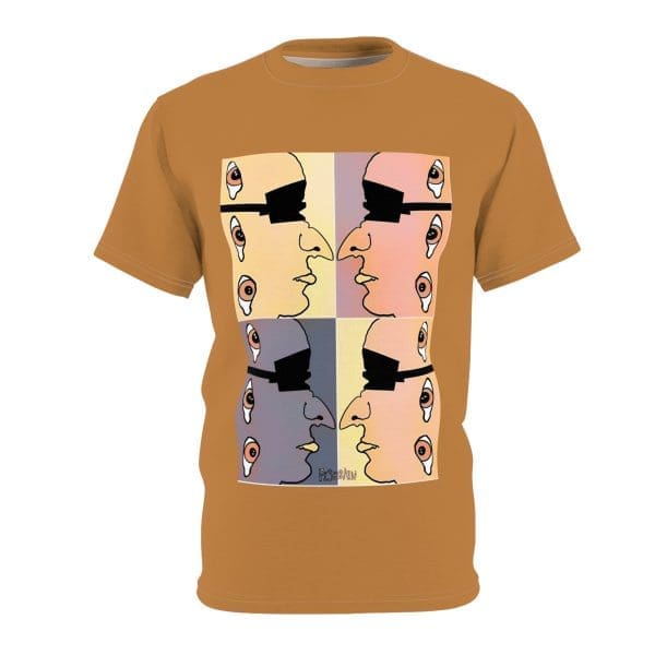 Unisex Cut & Sew Tee, pop art, Psychedelic yellow mellow, clothing T-shirt.