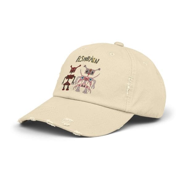 Unisex Distressed Cap, Retro robots in a variety of colors - Image 4