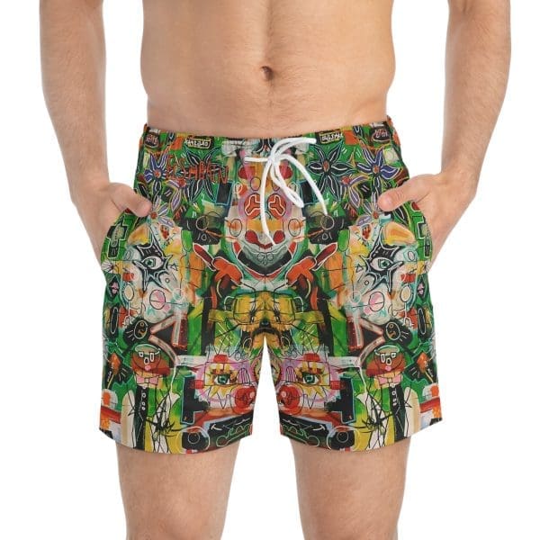 Swim Trunks psychedelic green swim. - Image 3