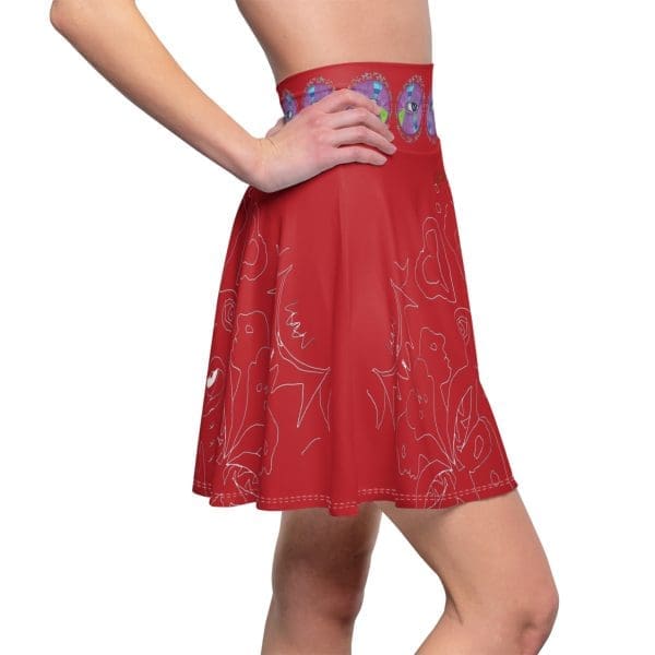 Women's Skater Skirt red psychedelic eye. - Image 4