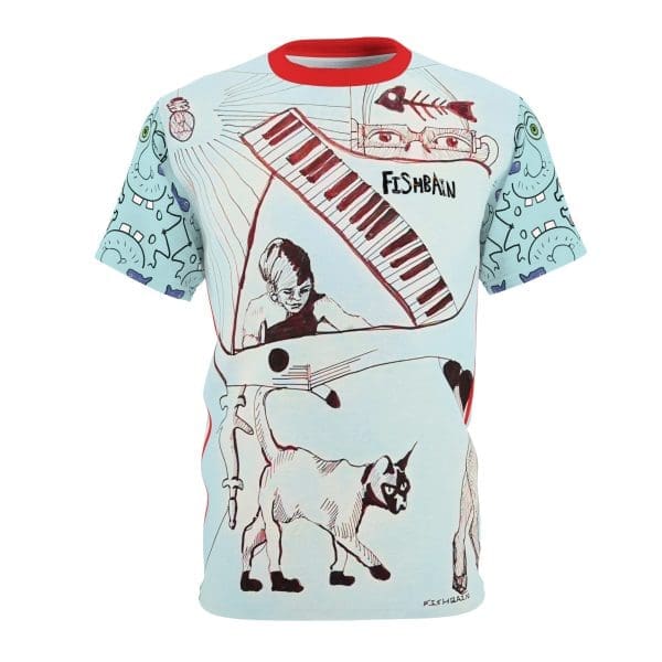Unisex Cut & Sew Tee ,stylish blue white, elegant romantic  inspiration T-shirt. - Image 2
