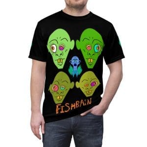 Unisex Cut & Sew Tee black green acid face's T-shirt.