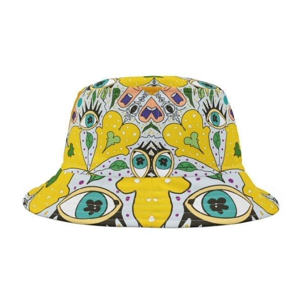 Bucket Hat,Trippy cool, acid yellow lemon, urban clothi - Image 3