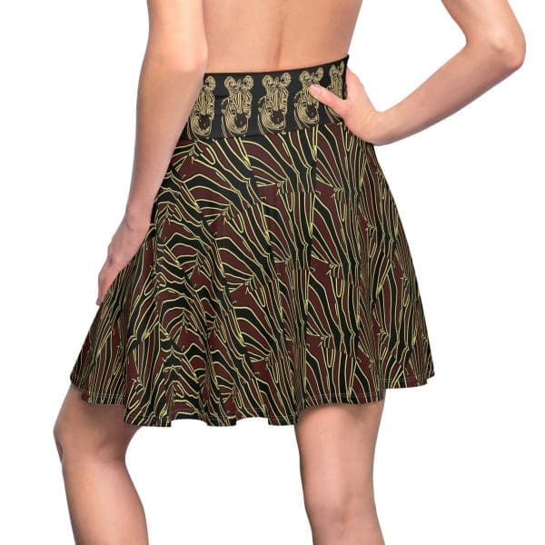 Women's Skater Skirt , black green yellow, zebra clothing. - Image 3