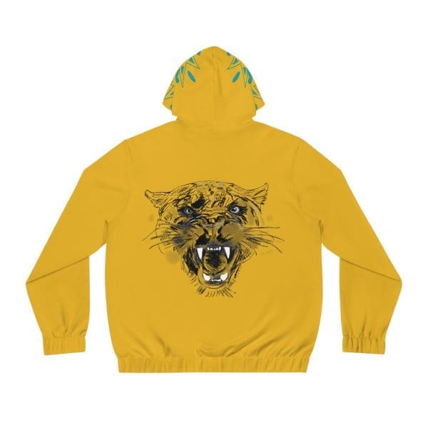 Men's Full-Zip Hoodie yellow tiger head, graffiti wear.. - Image 2