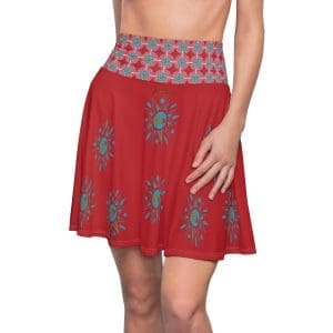 Women's Skater Skirt red blue hippie.