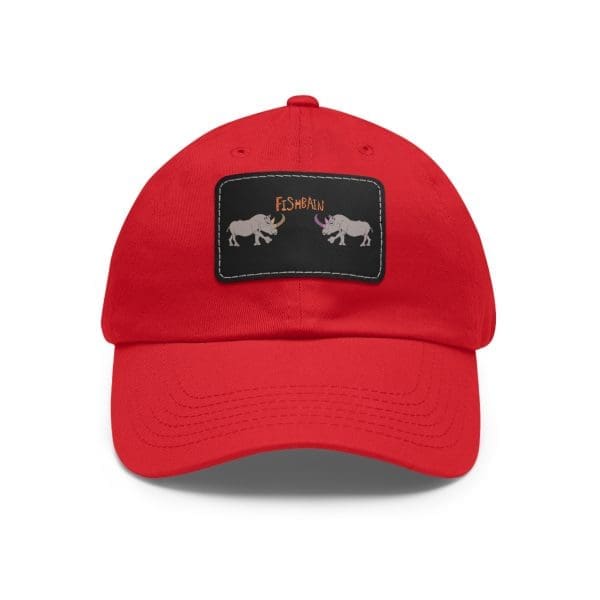 Dad Hat with Leather Patch,  rhinoceros. - Image 10
