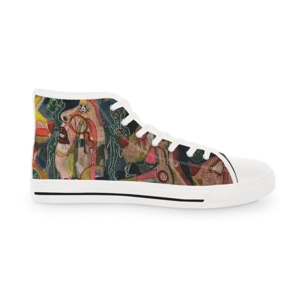 Men's High Top Sneakers, artsy vivid walk.white sole - Image 2