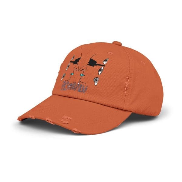 Unisex Distressed Cap, white and black face eye's. - Image 4