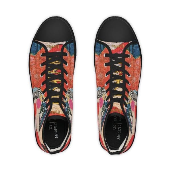 Men's High Top Sneakers, funky clown artsy walk. - Image 4