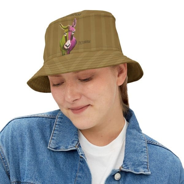 Bucket Hat , brown, donkey green perple combo. - Image 6