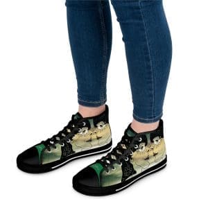 Women's High Top Sneakers green black Graffiti sexy 70s.