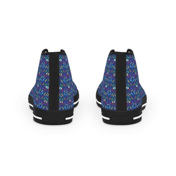 Men's High Top Sneakers, blue perple psychedelic walk. - Image 3