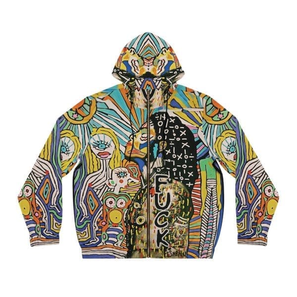Men's Full-Zip Hoodie trippy street wear.