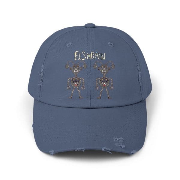 Unisex Distressed Cap grey funky robot.