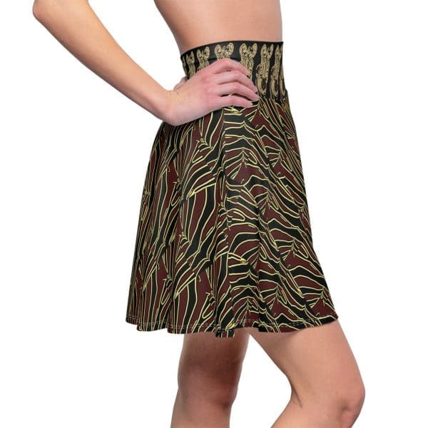 Women's Skater Skirt , black green yellow, zebra clothing. - Image 4