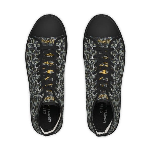 Men's High Top Sneakers, black green organic walk. - Image 2