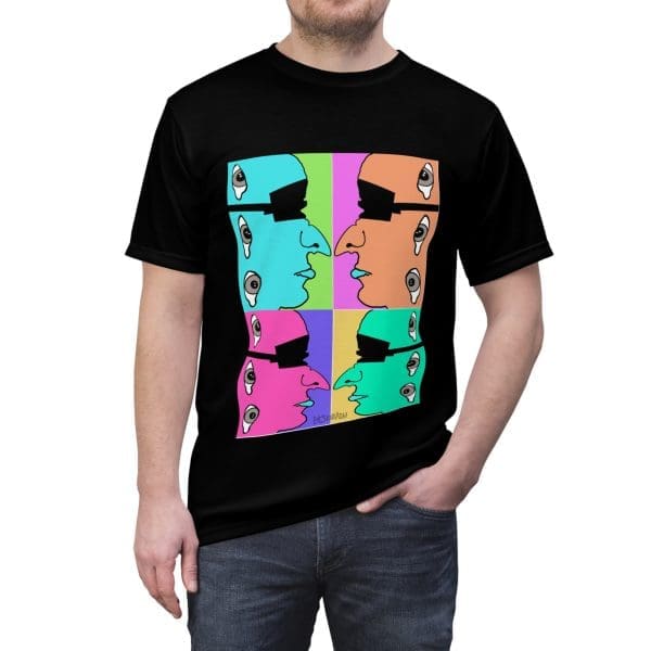Unisex Cut & Sew Tee black pop up face's clothing T-shirt.