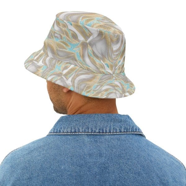 Bucket Hat , golden robots invaders, - Image 4