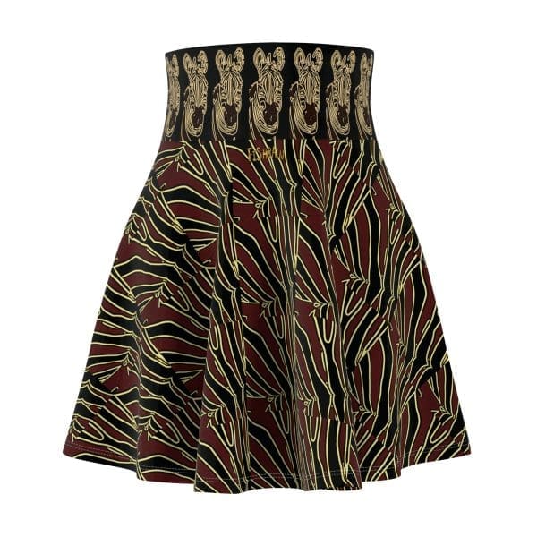 Women's Skater Skirt , black green yellow, zebra clothing. - Image 2