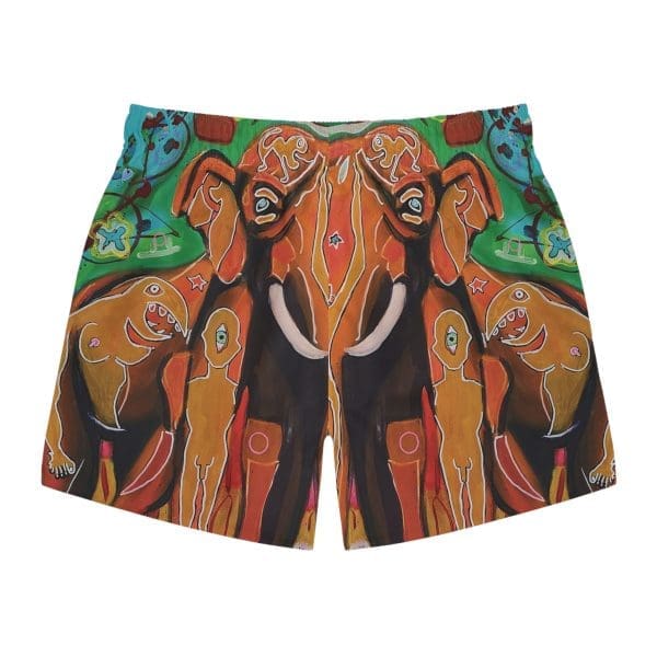 Swim Trunks  elephant orange fun swim. - Image 2