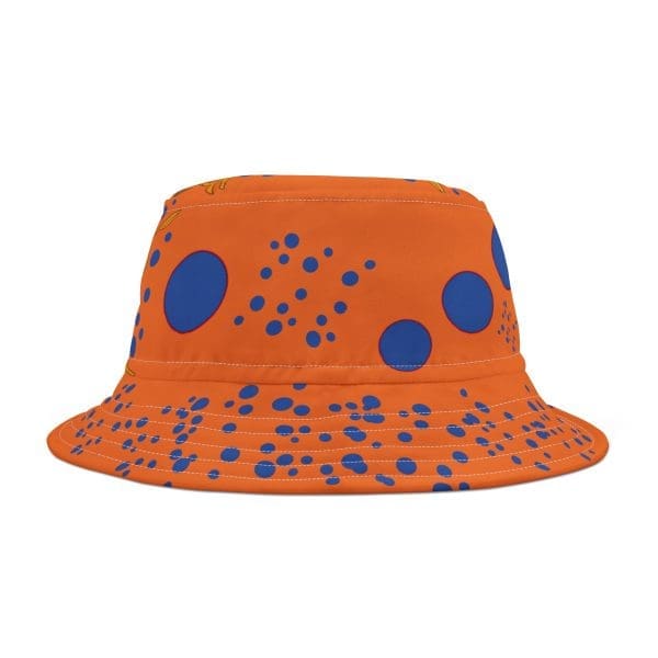 Bucket Hat, orange blue dots, psychedelic face. - Image 5