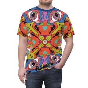 Unisex Cut & Sew Tee, colorful dress, Mandela trippy,90s inspiration T-shirt.