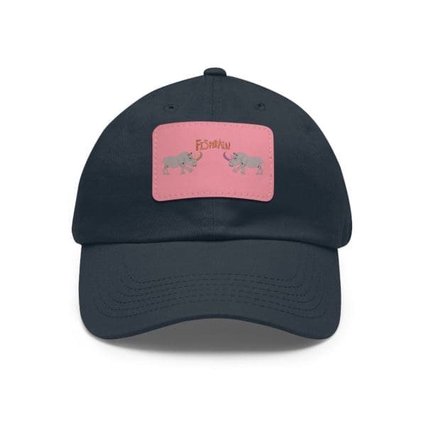 Dad Hat with Leather Patch,  rhinoceros. - Image 9