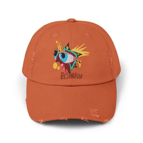 Unisex Distressed Cap black psychedelic clothing. - Image 3
