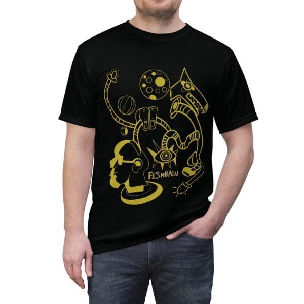 Unisex Cut & Sew Tee , black and gold, urban, unique design clothing T-shirt.